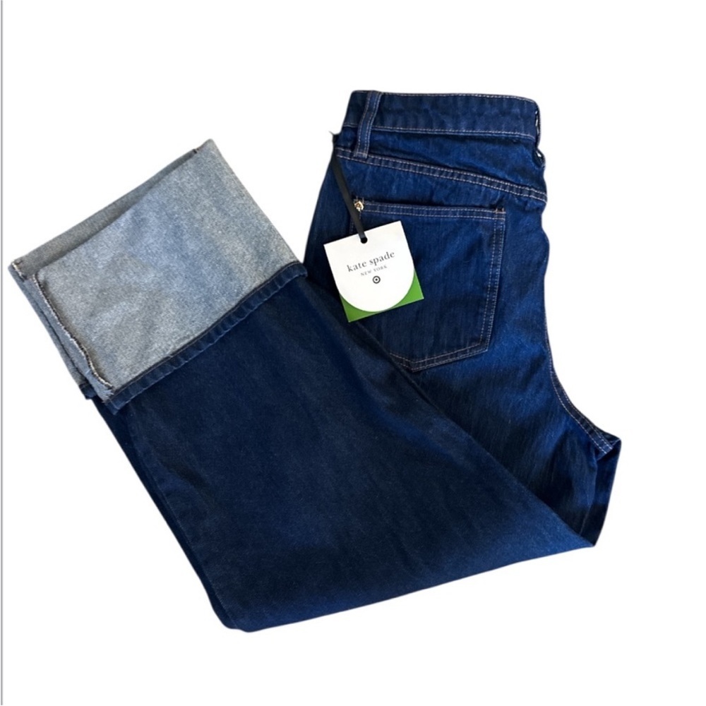 Kate Spade x Target High Rise Straight Leg Wide Cuff Jeans new 🆕 - Picture 4 of 8